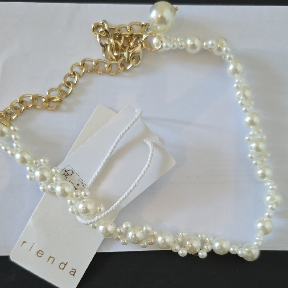 *NEW* Gold Faux Pearl Women's Choker Necklace